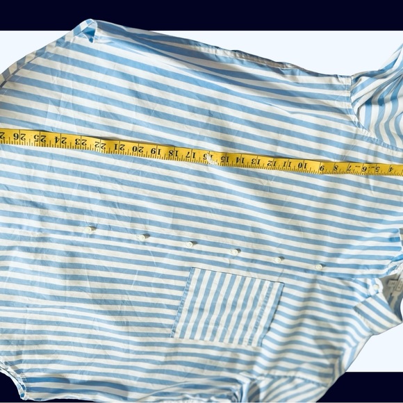 AYR The Deep End Shirt Women’s Blue White Striped Button Up Long Sleeve Small - Picture 7 of 10